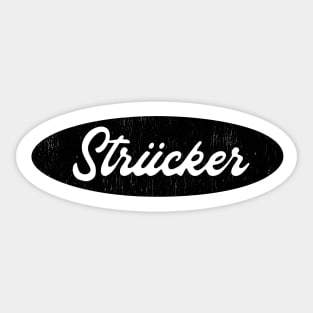 Strucker vintage style distressed logo by Kelly Design Company Sticker